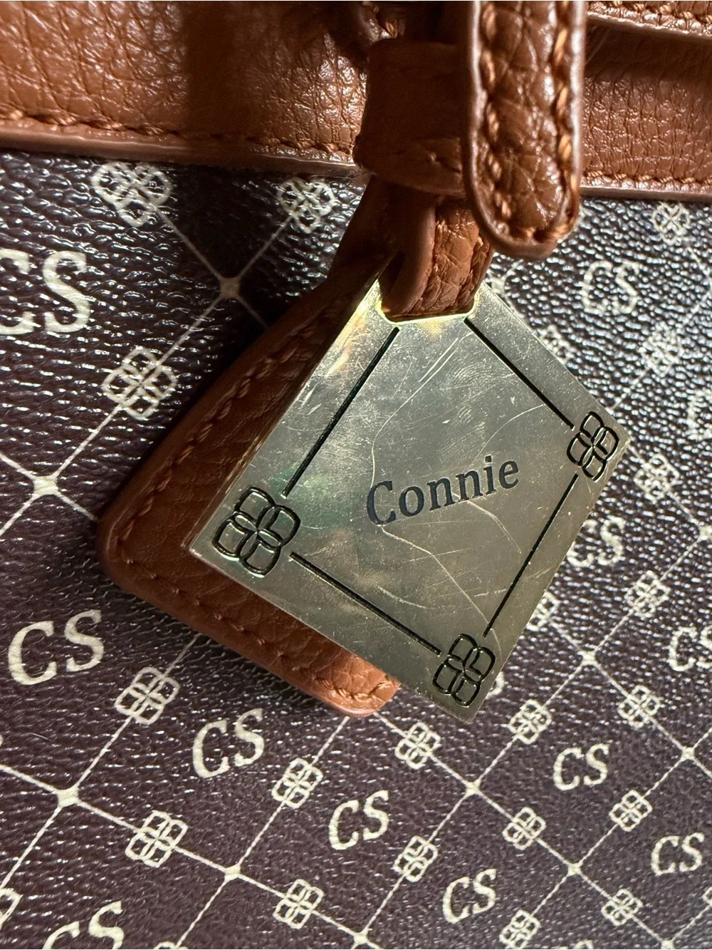 Danbury Mint Personalized “CS” Initial Brown Satchel Handbag